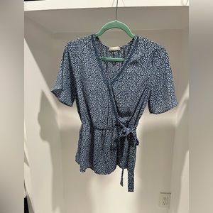 Floral boho wrap shirt